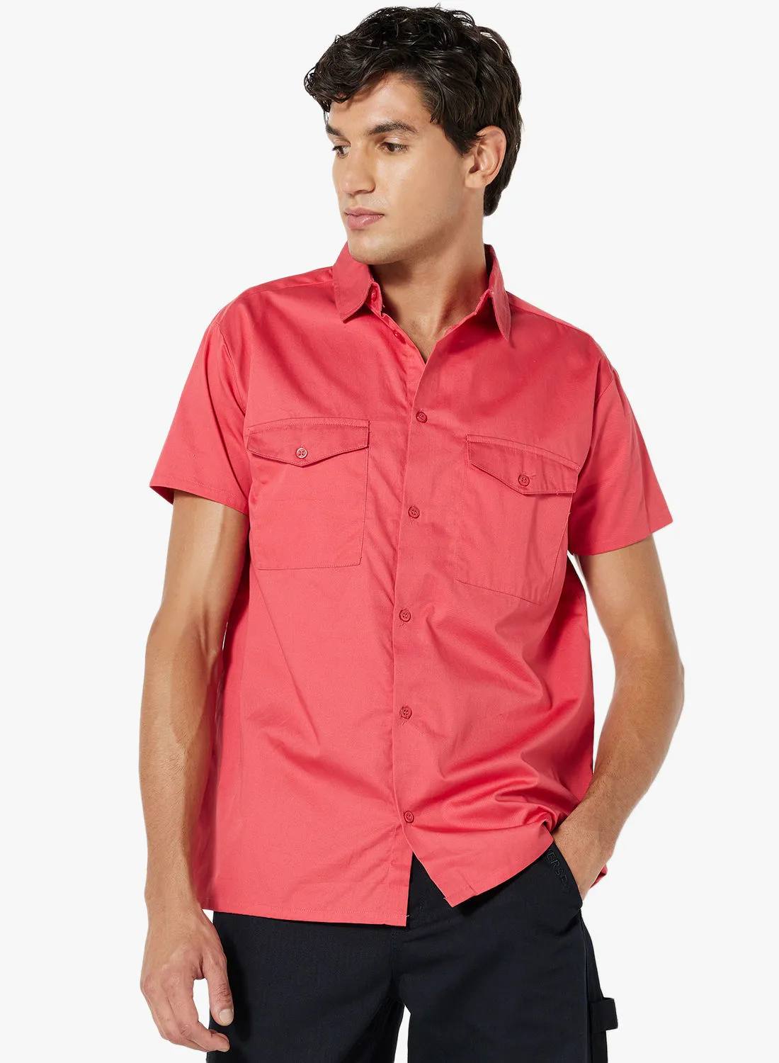 STATE 8 Front Pocket Shirt Red