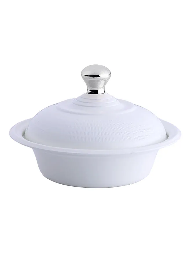 Alsaif Metal Serveware With Lid White/Silver