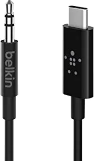 كابل صوت Belkin RockStar 3.5 ملم مع موصل USB-C (كابل صوت USB-C إلى 3.5 ملم ، كابل USB-C إلى Aux) ، 3 قدم / 0.9 متر