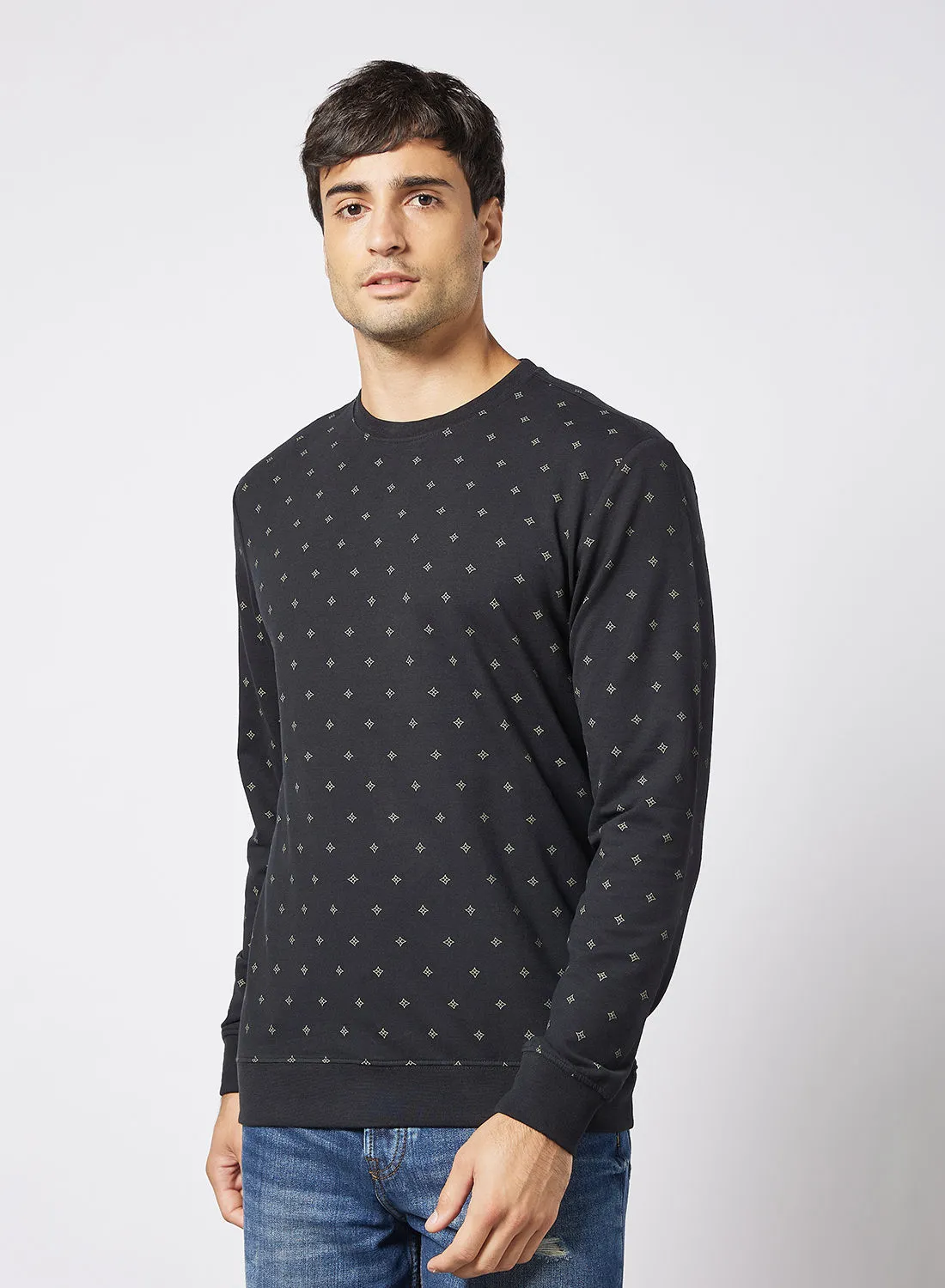 ONLY & SONS All-Over Print Sweatshirt Black