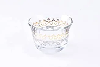Glass Cawa Cup Set Grace Gold And Platinum /6Pcs