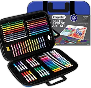 Crayola Coloring and Sketching Set, 70pcs + Sketch Book, Gift for Kids, 8, 9, 10, 11