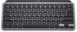 Logitech MX Keys Mini Minimalist Wireless Illuminated Keyboard, Compact,Bluetooth, Backlit, USB-C, Compatible with Apple macOS, iOS, Windows,Linux, Android, Metal Build, Arabic Keyboard - Graphite