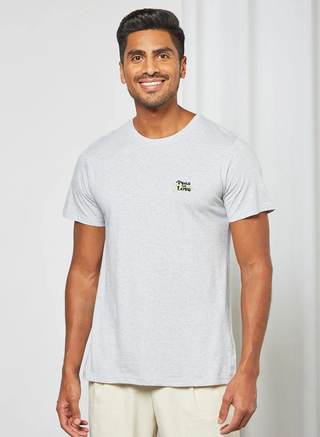 DEDICATED Slogan Print T-Shirt Grey