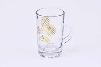 Glass Tea Tumbler W/Handle Set Abstract Gold Violet Metallic/6Pcs
