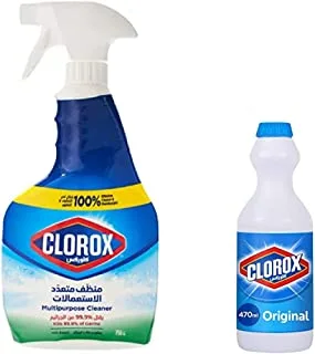 Clorox Bundle - (Clorox Multi-Purpose Spray 750ml+ Clorox Original Liquid Bleach 470Ml)