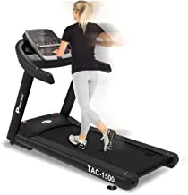 Powermax Fitness Tac-1500 (5.5 Hp) Motorized Treadmill With Free Virtual Assistance, 3 Years Motor Warranty, Commercial & Automatic Incline, Black