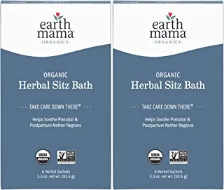 Organic Herbal Sitz Bath by Earth Mama | Soothing Soak for Pregnancy and Postpartum Care, 6-Count (2-Pack)