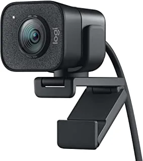 Logitech for Creators StreamCam - كاميرا ويب ممتازة للبث وإنشاء محتوى الفيديو ، Full HD 1080p 60 fps ، عدسة زجاجية ممتازة ، ضبط تلقائي للصورة ذكي ، اتصال USB ، للكمبيوتر الشخصي ، Mac - جرافيت