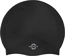NIVIA CLASSIC SILICONE JUNIOR SWIMMING CAP (BLACK)