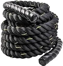Marshal Fitness Battle Rope Fitness Rope Climbing Rope 38mmx12Meters Length Workout Exercise Training Undulation Core Strength Training Equipment Training Rope…