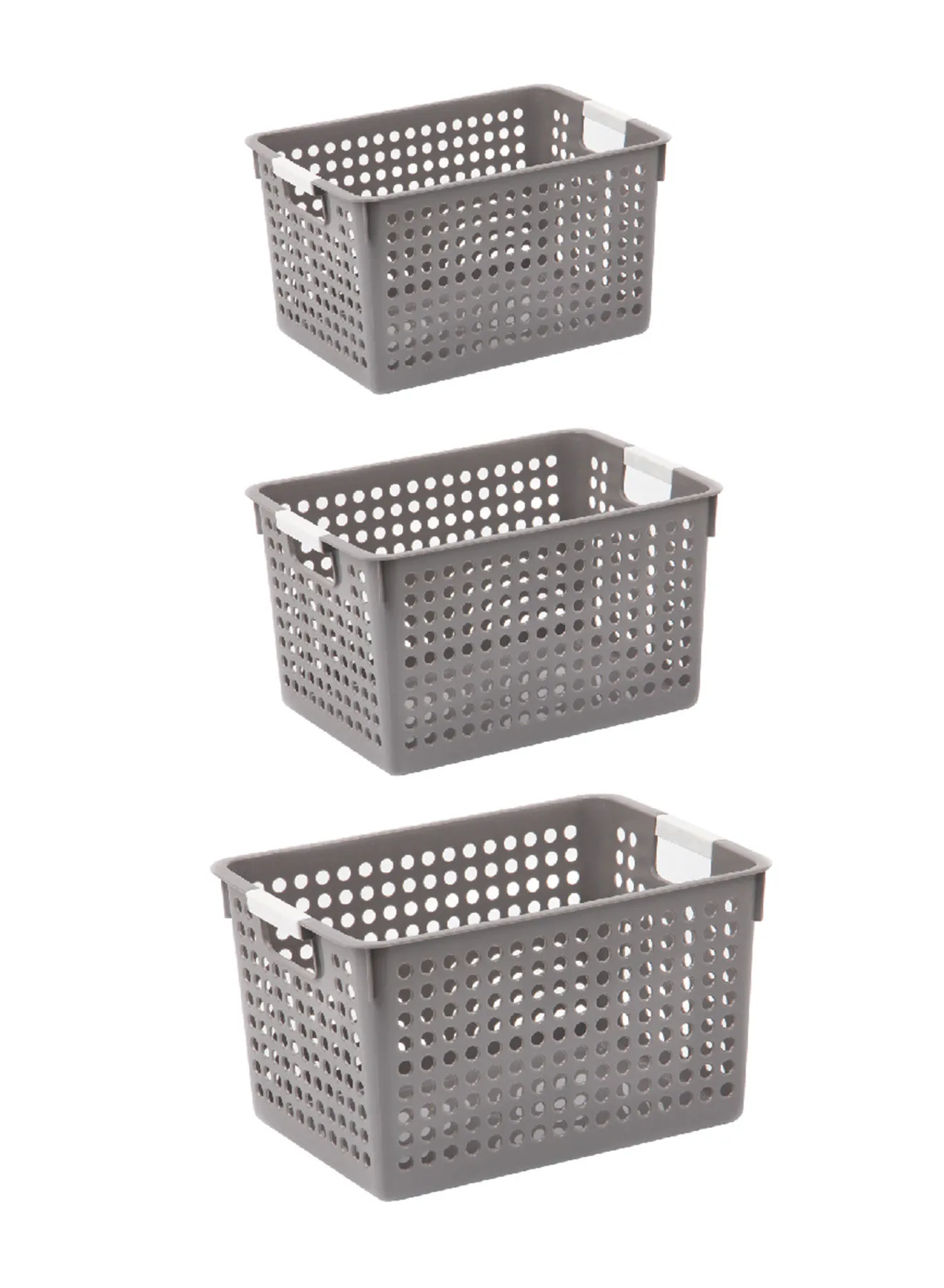 Amal 3-Piece Circle Storage Basket Set Grey