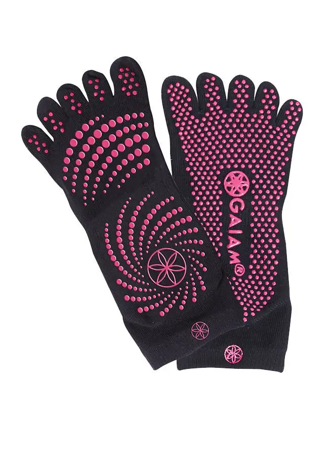 Gaiam Pink Grippy Yoga Socks (Small/Medium)