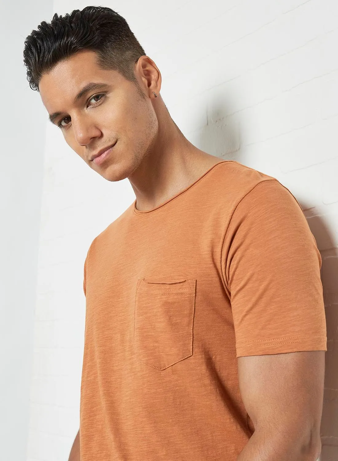 Shine Original Pocket Slub T-Shirt Rust Orange