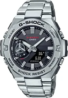 Casio G-Shock G-Steel Analog Digital,Solar Power,Mobile Link,Black Dial,Stainless Steel Solid