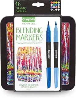 Crayola Signature Blending Markers with Tin, 16 Count