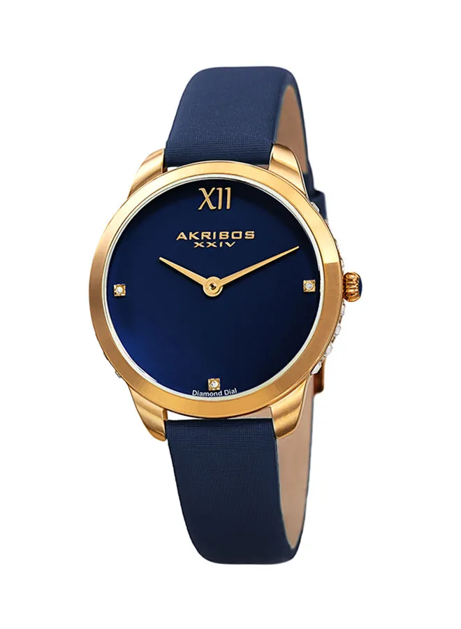 Akribos XXIV Women's Leather Analog Wrist Watch AK1059BU