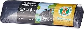 Rema Trash Bags Thick For Heavy Duties - 95 X 83 Cm, 50 Gallons, 5 Bags