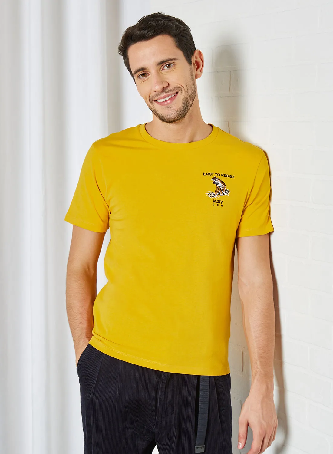 MUSIUM DIV. Short Sleeve Logo T-Shirt Yellow