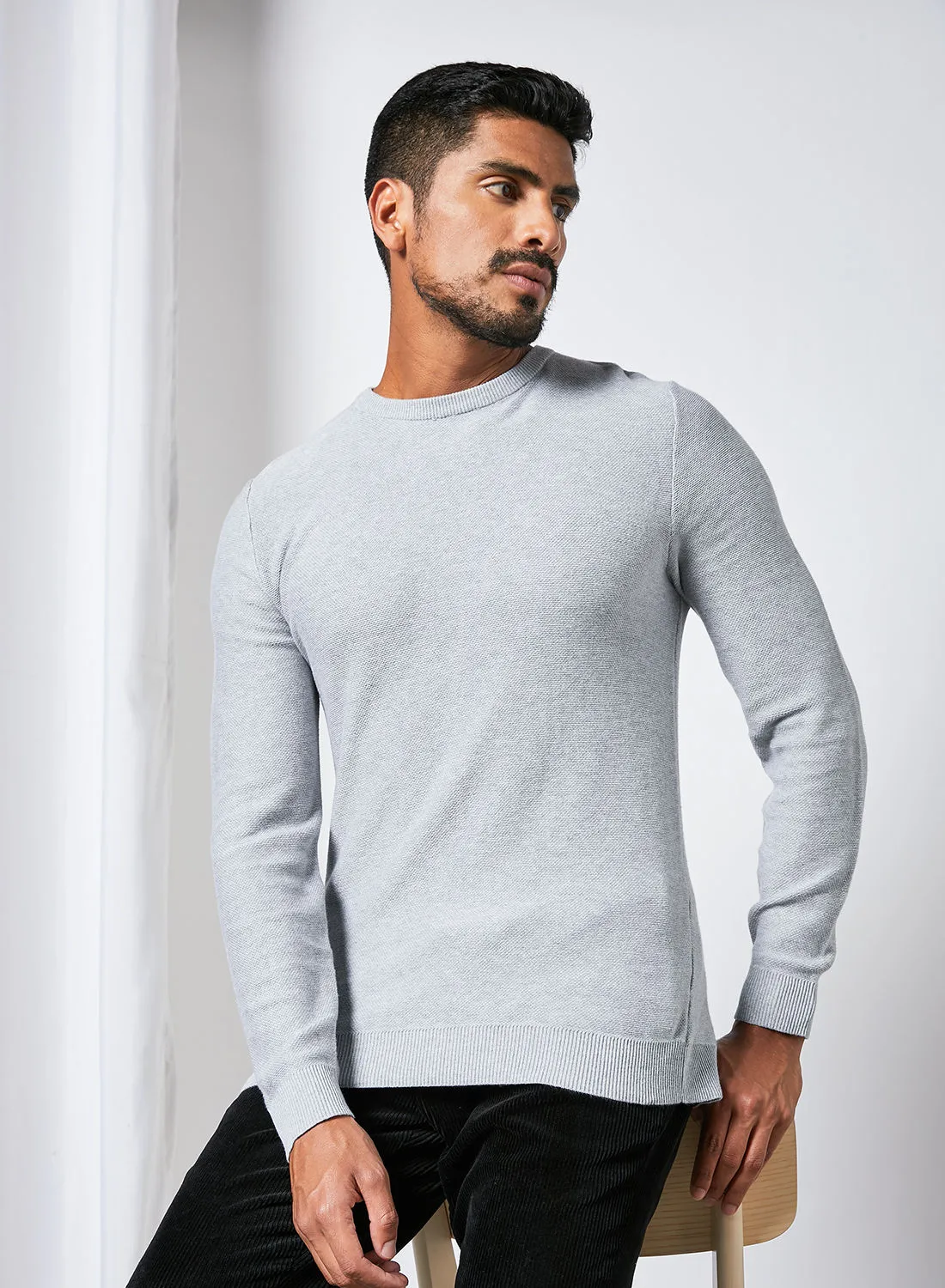 SELECTED Basic Sweater Grey