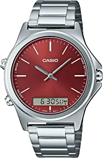 ساعة كاسيو انالوج بقرص احمر للرجال- MTP-VC01D-5EUDF
