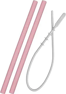 Minikoioi Flexi Straws - 2Pcs - Pink & Brush