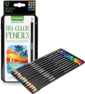 أقلام الرصاص الملونة ثلاثية الألوان مع علبة زخرفية من كرايولا ، عدد 12
