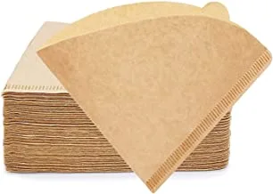 SKY-TOUCH Coffee Filter 100 Count, V60 Coffee Paper Filter Unbleached Disposable Coffee Filters Coffee Filter Paper for Pour Over and Drip Coffee Maker, brown