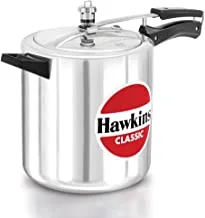 Hawkins Classic Aluminium Pressure Cooker, 8 Litres Taller Body, Silver