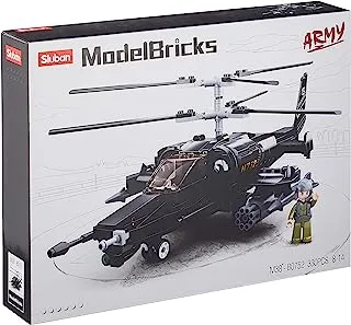 Sluban Model Bricks Series - Attack Helicopter Building Blocks 330 PCS With Mini Figures - For Age 8+ Years Old