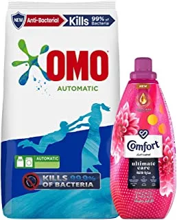 Omo Active Auto Laundry Detergent Powder, 7 kg + COMFORT Ultimate care, Concentrated Fabric Softener, for long-lasting fragrance, Orchid & Musk, Complete Clothes Protection, 1500ml