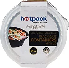 Hotpack Black Base Round 24Oz With Lid 8+2 Free