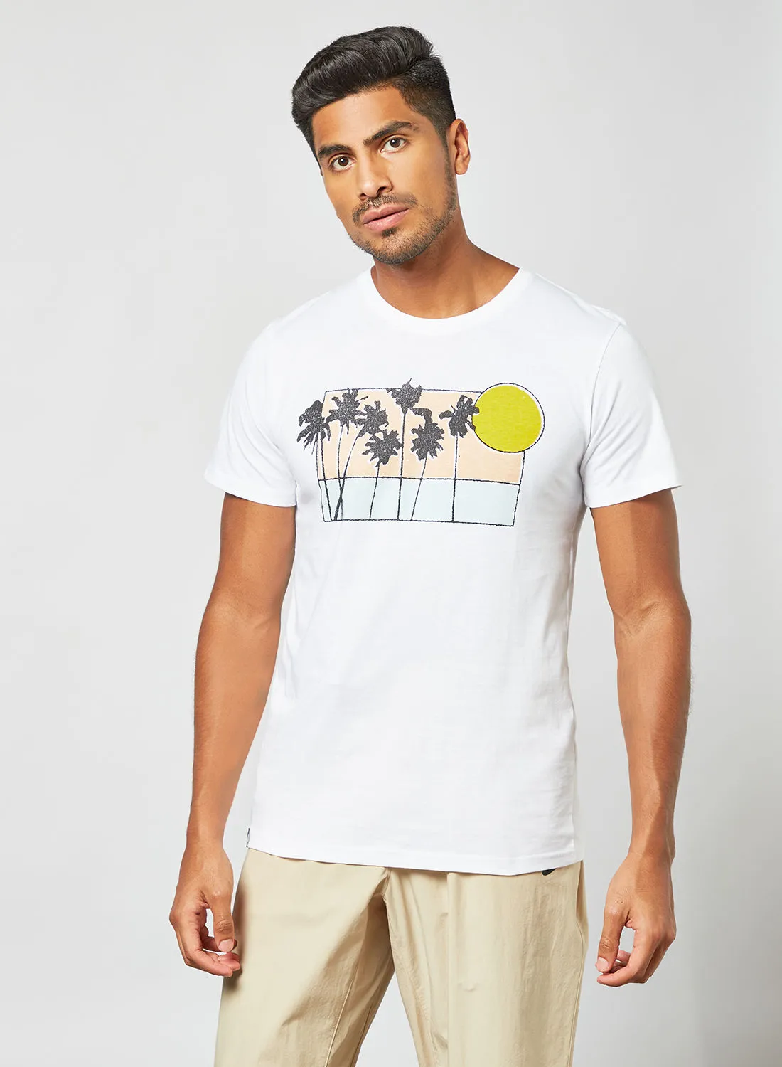 DEDICATED Palm Tree Print T-Shirt White