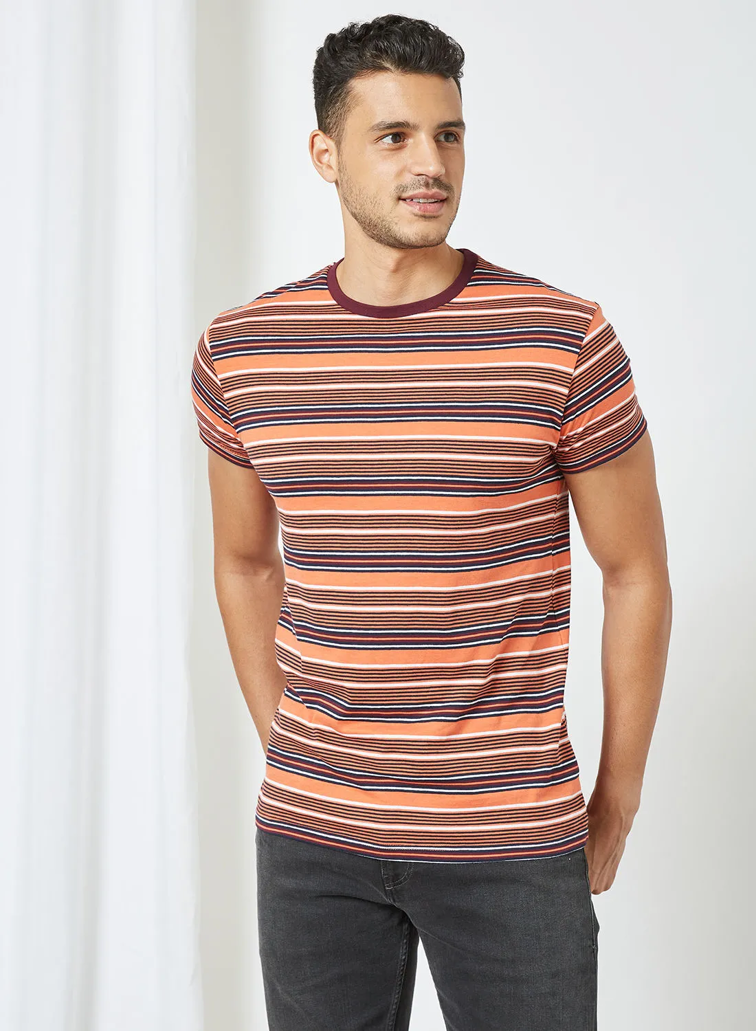 Sivvi x D'Atelier Short Sleeve Stripe Print T-Shirt Multicolour