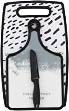لوح تقطيع مع سكين من كوزين آرت 2 ، أبيض / أسود 23x19x15cm ، مجموعة من 3 قطع