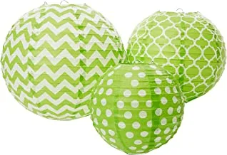 Amscan 248900.53/Acl Round Lantern Party Supplies, Assorted Size, Kiwi