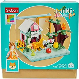 Sluban Mini HandCraft Series -Dog House Building Blocks with 2 Mini Figurs- For Age 6+ Years Old -100Pcs