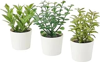 FEJKA Artifi potted plant w pot, set of 3, in/outdoor herb, 5 cm