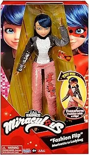 Miraculous Ladybug Fashion Flip with Sequin Outfit Doll by Playmates Toys, Multi, 50375