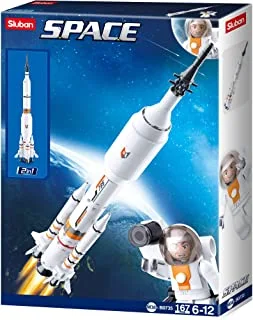 Sluban Space Series - Saturn Rocket/Long March Rocket Building Set 167 PCS - For Children 6+ Years Old