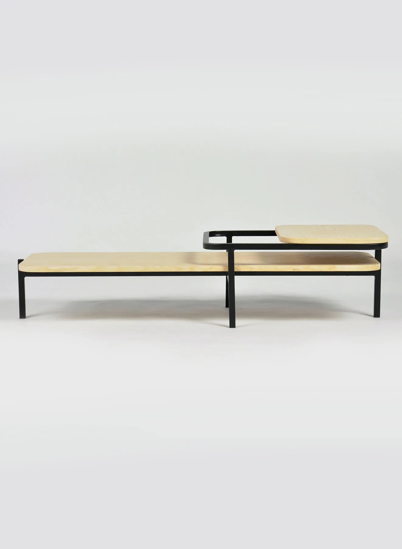 Switch Coffee Table Used As Coffee Corner And Side Table In Natural Wood - Size 123 X 48 X 30