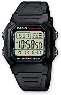 Casio Unisex-Adult Quartz Watch, Digital Display and Resin Strap W-800H-1AVDF