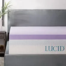 LUCID 3 بوصة مغطس بالخزامى ميموري فوم مفرش علوي - تصميم جيد التهوية - Twin XL Size