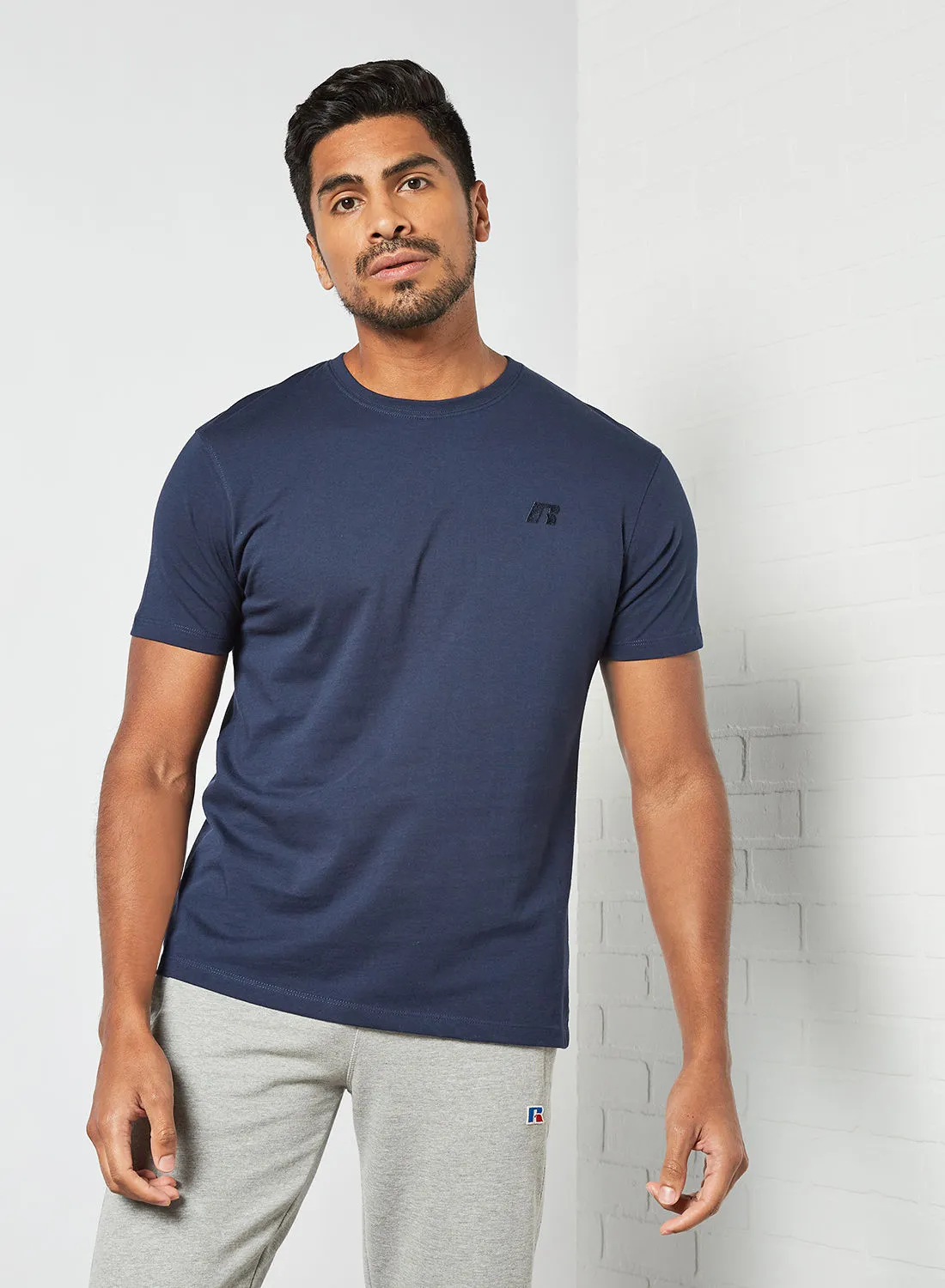 Russell Athletic Crew Neck Logo T-Shirt Navy