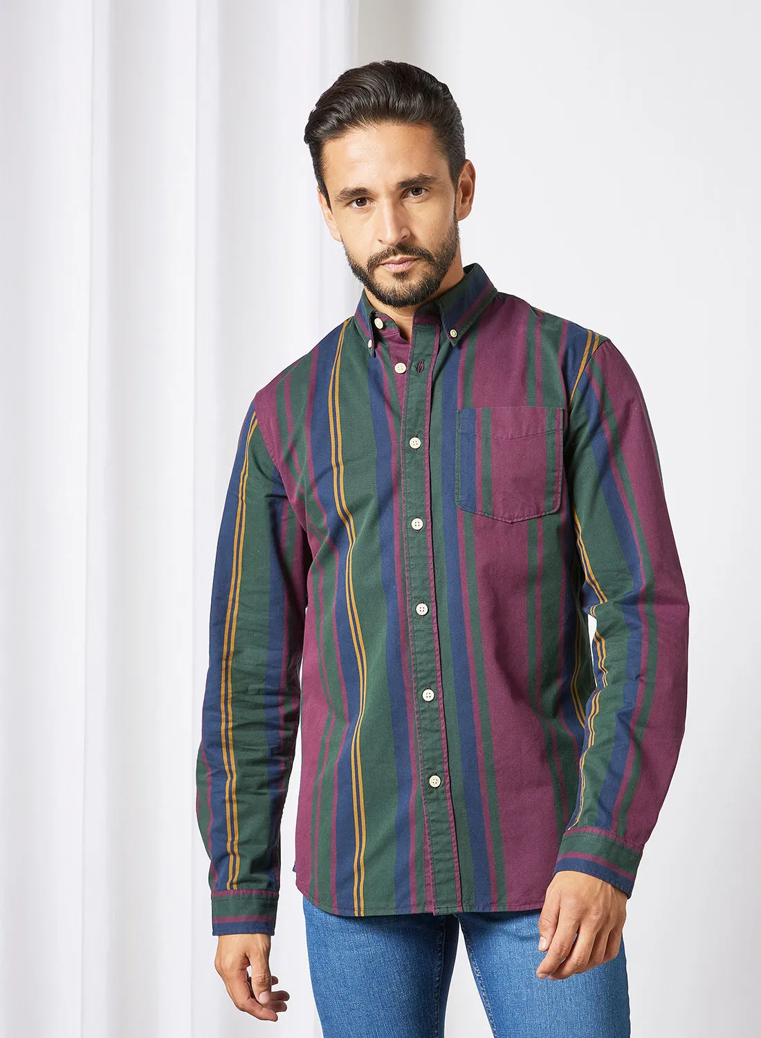 Selected Homme Striped Long Sleeve Shirt Multicolour