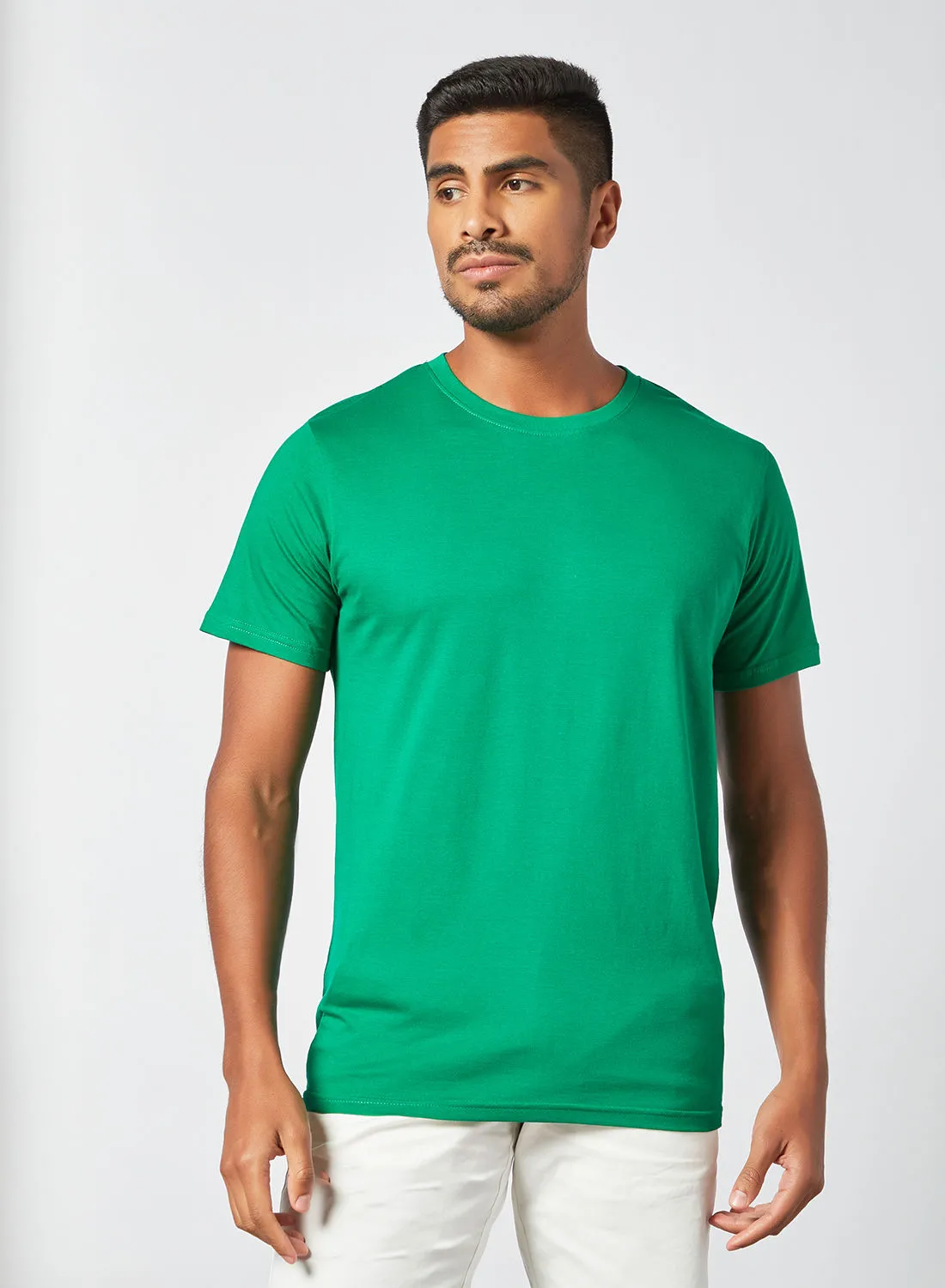 STATE 8 Basic Crew Neck T-Shirt أخضر