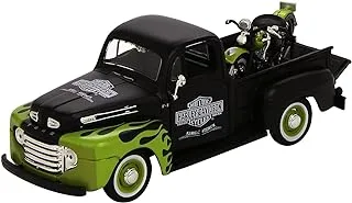 Maisto M & J Toys 32171 1:24 Scale Harley Davidson Ford F1 Pick-Up 1948 with Motorcycle, Assorted