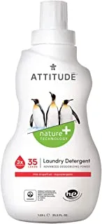 ATTITUDE Hypoallergenic Laundry Detergent, Liquid, Non-toxic, ECOLOGO Certified, Citrus Zest, Fluid Ounce, Pink Grapefruit, 35 Loads, 35.5 Fl Oz (Pack of 1)