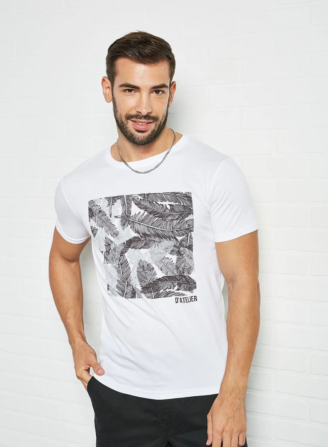 Sivvi x D'Atelier Tropical Print T-Shirt White