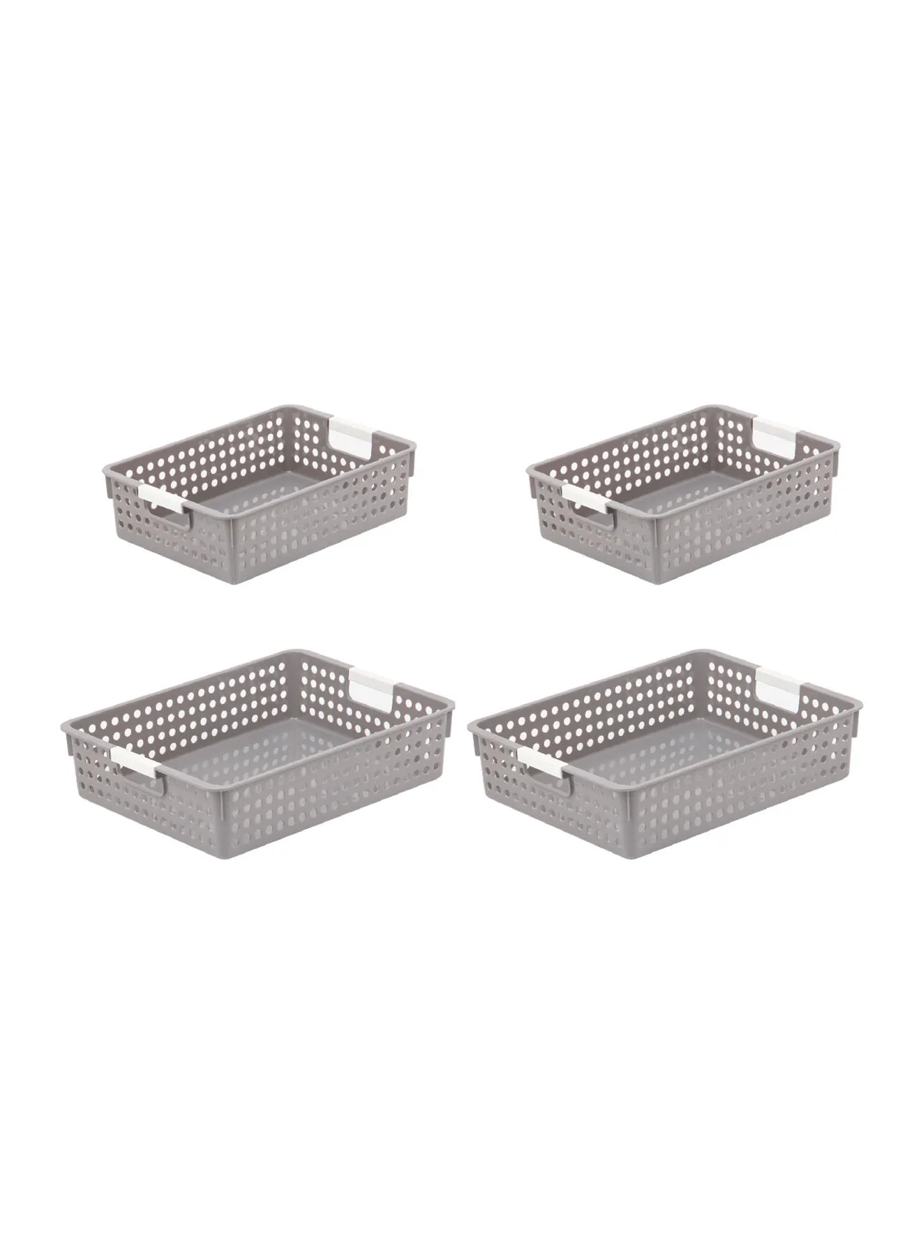 Amal 4-Piece Circle Storage Basket Set Convenient to use Daily Simple Storage Hygenic and Organised TG54414S4 Grey